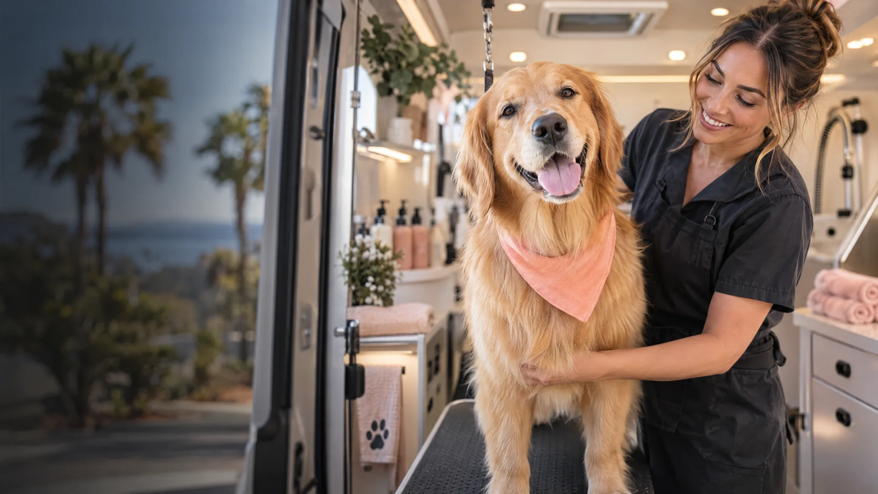 Happy dog after professional grooming